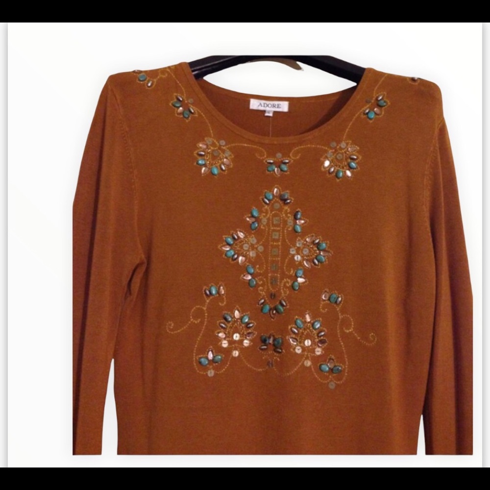 🔴Jeweled High End Rayon Sweater-SizeL/XL/XXL - Picture 4 of 6